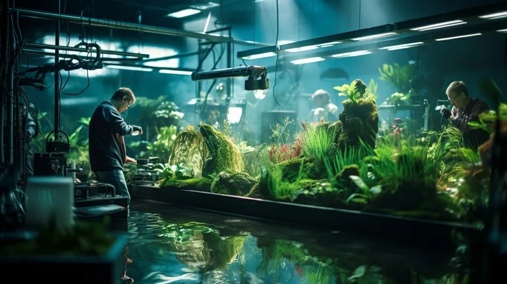 aquatic biomass energy source in a laboratory setting