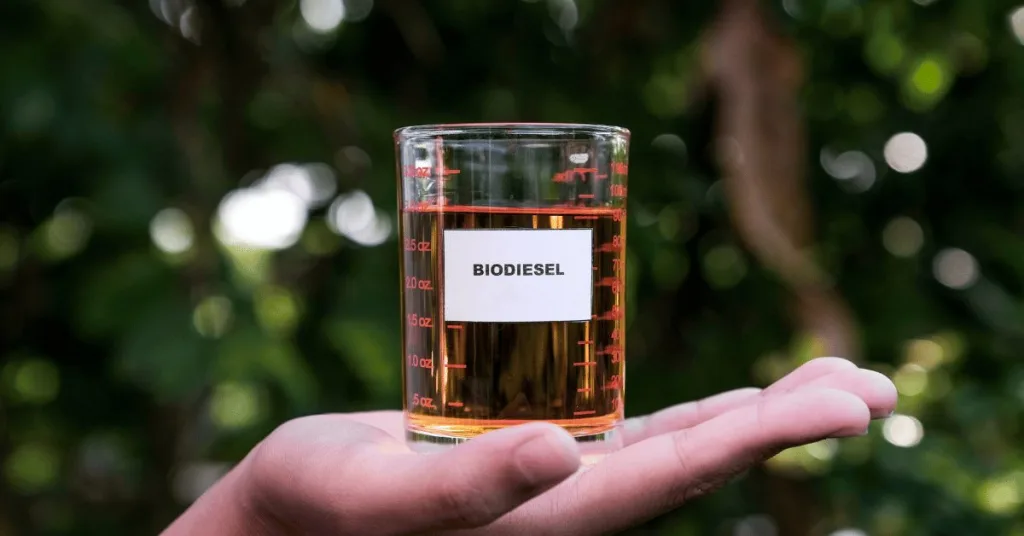 A jar of homemade biogas