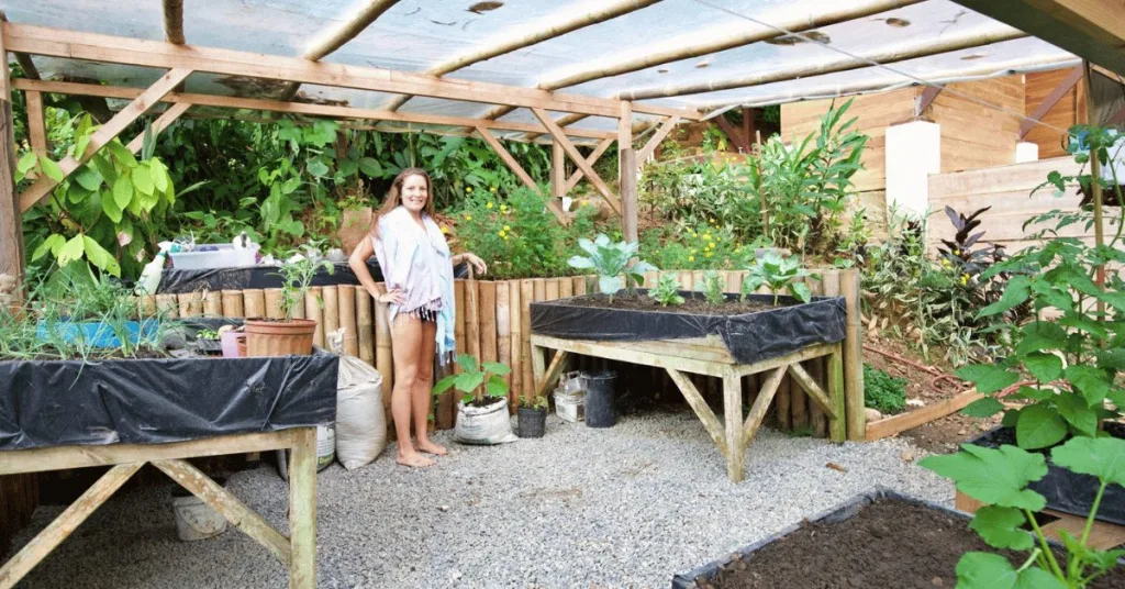 Amy in the gardens of the Fusion Home sharing Tips and Techniques