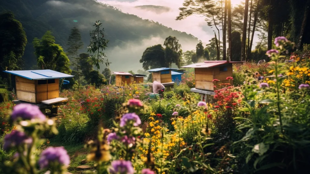 A beautiful setting for a beehive sanctuary with plenty flowers and space