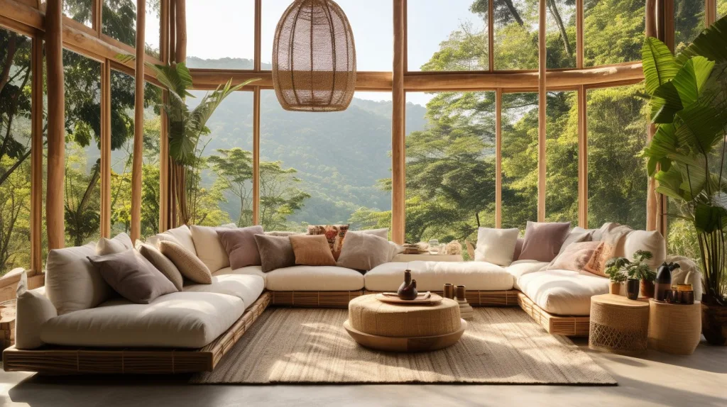 Home in the rainforest with sustainable decor