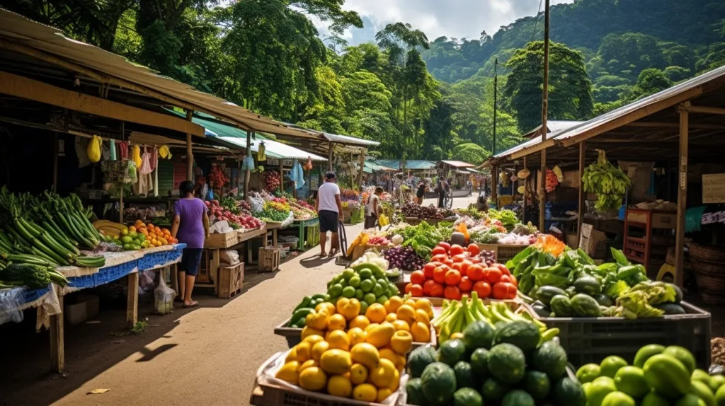 A local farmers market full of fresh produce