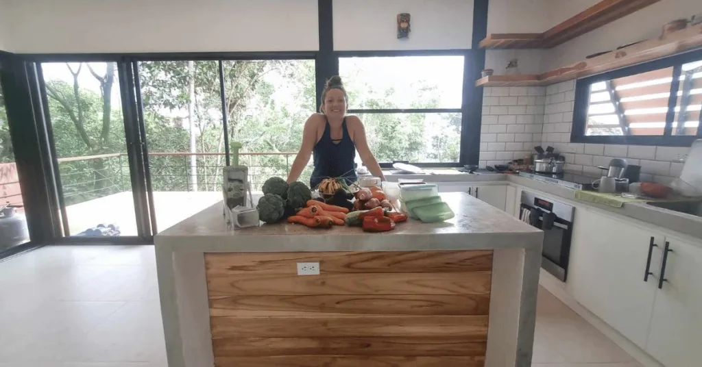 A beautiful woman practicing sustainable habits 
