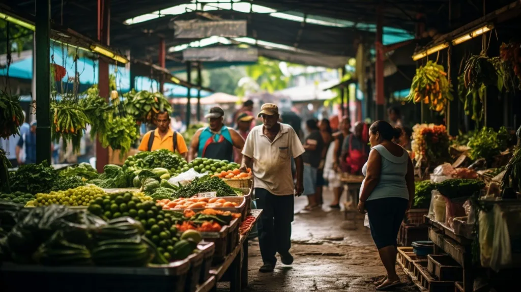 A locals farmer market in the daytime 