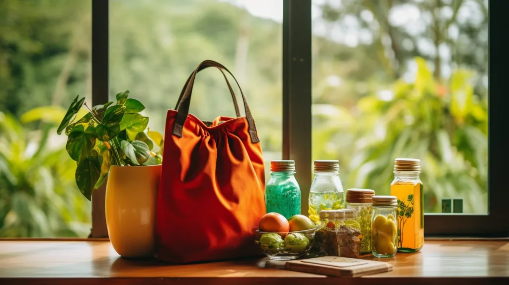 A series of products used for shopping that are more sustainable 
