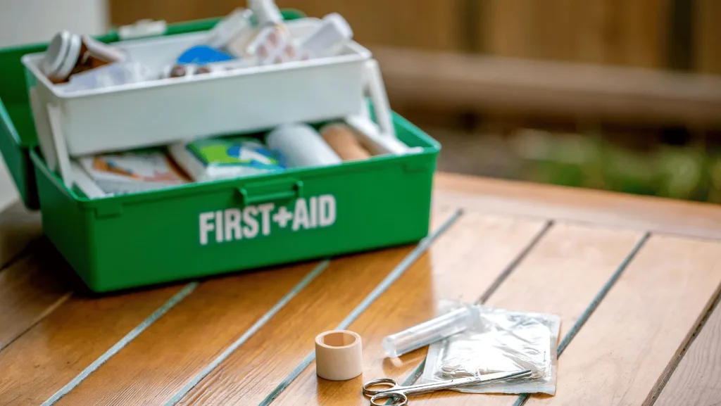 A homemade first aid kit 