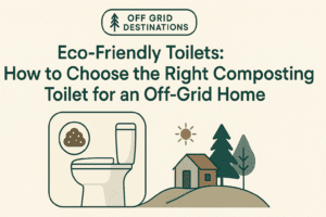 Modern editorial illustration for How to Choose the Right Composting Toilet for an Off-Grid Home on Off Grid Destinations.
