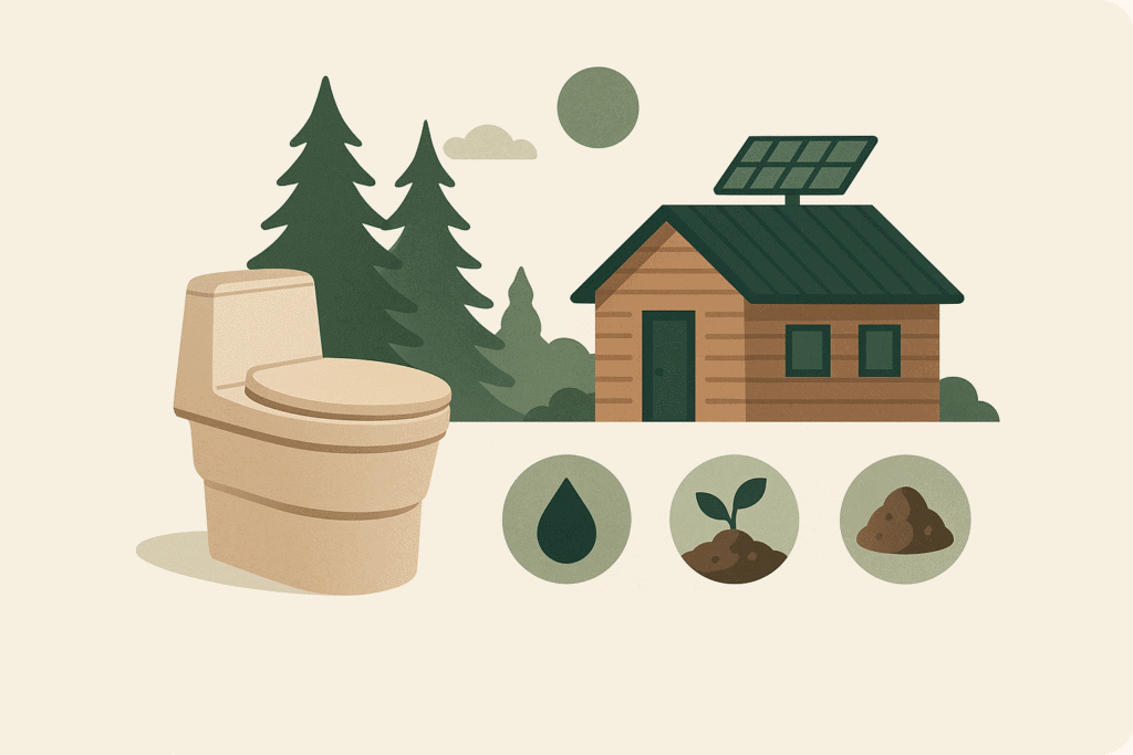 Editorial illustration for How to Choose the Right Composting Toilet for an Off-Grid Home, section 2.